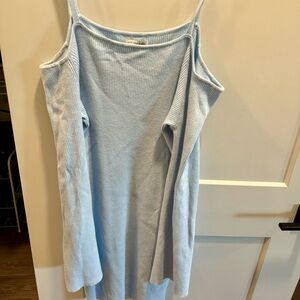 American Eagle Off Shoulder Blue Sweater Dress